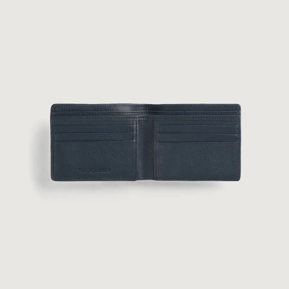 Voren Blue Leather Bi-fold Wallet