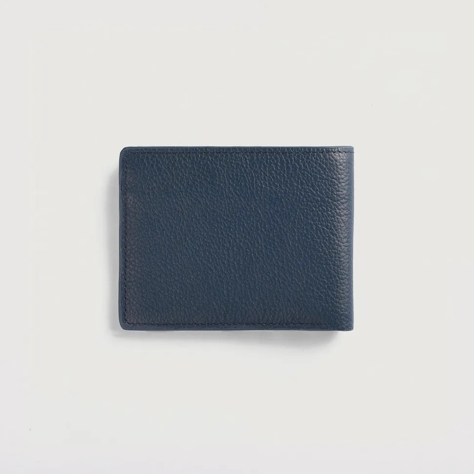 Voren Blue Leather Bi-fold Wallet