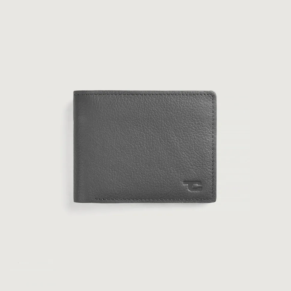 Voren Grey Leather Bi-fold Wallet