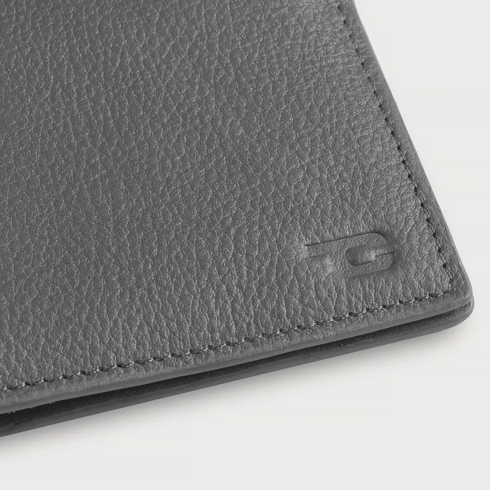 Voren Grey Leather Bi-fold Wallet