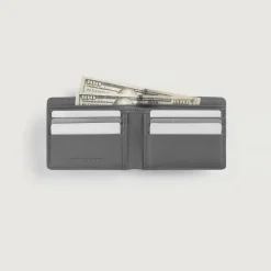 Voren Grey Leather Bi-fold Wallet
