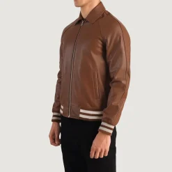 Walton Brown Leather Varsity Jacket