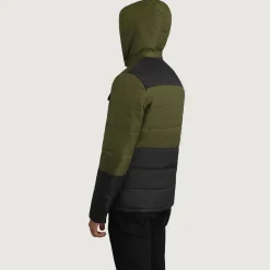 Wayne Black & Green Hooded Puffer Jacket
