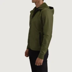 Wesley Green Hooded Windbreaker Jacket