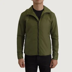 Wesley Green Hooded Windbreaker Jacket