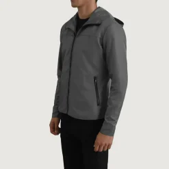 Wesley Grey Hooded Windbreaker Jacket