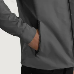 Wesley Grey Hooded Windbreaker Jacket