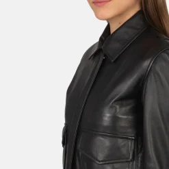 Westa A-2 Black Leather Bomber Jacket