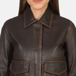 Westa A-2 Brown Leather Bomber Jacket