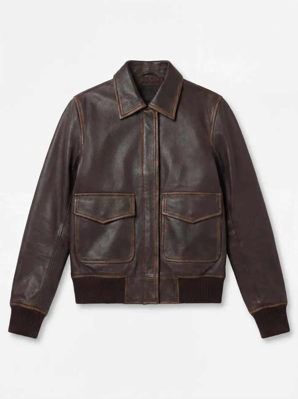 Westa A-2 Brown Leather Bomber Jacket