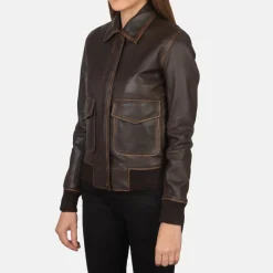 Westa A-2 Brown Leather Bomber Jacket