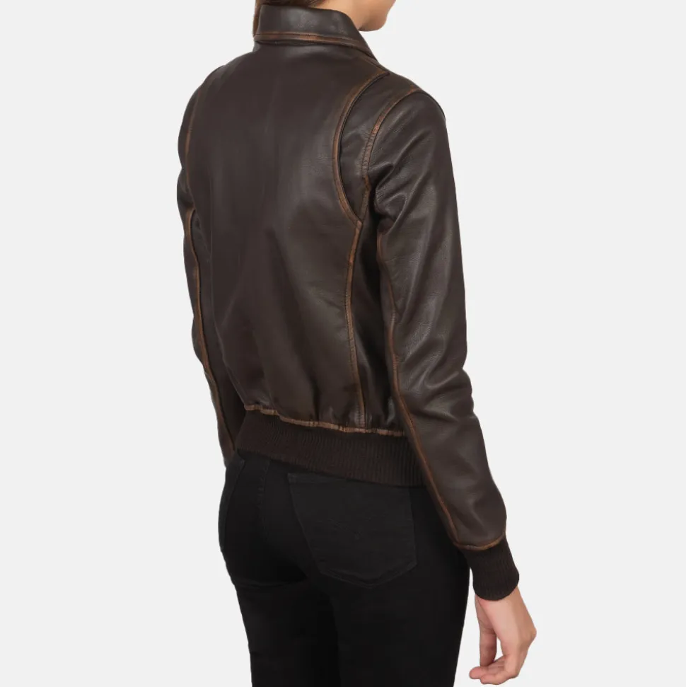Westa A-2 Brown Leather Bomber Jacket