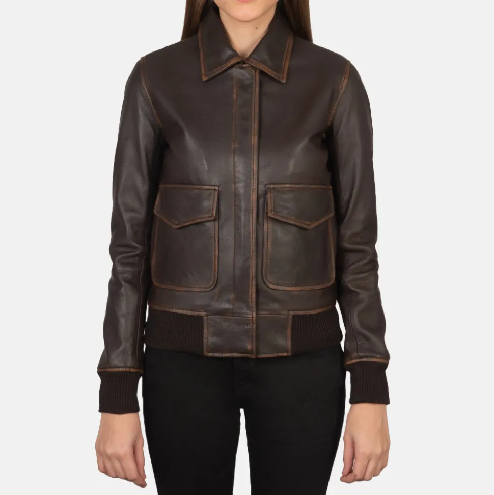 Westa A-2 Brown Leather Bomber Jacket