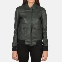 Westa A-2 Green Leather Bomber Jacket