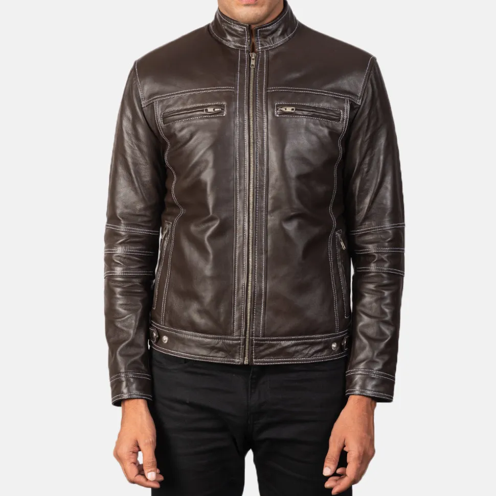Youngster Brown Leather Biker Jacket