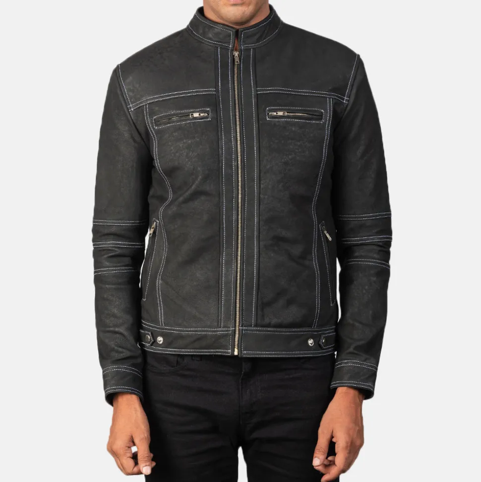 Youngster Distressed Black Leather Jacket
