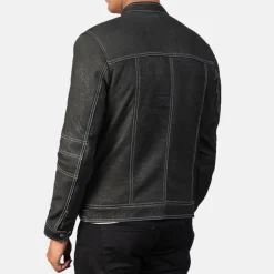 Youngster Distressed Black Leather Jacket