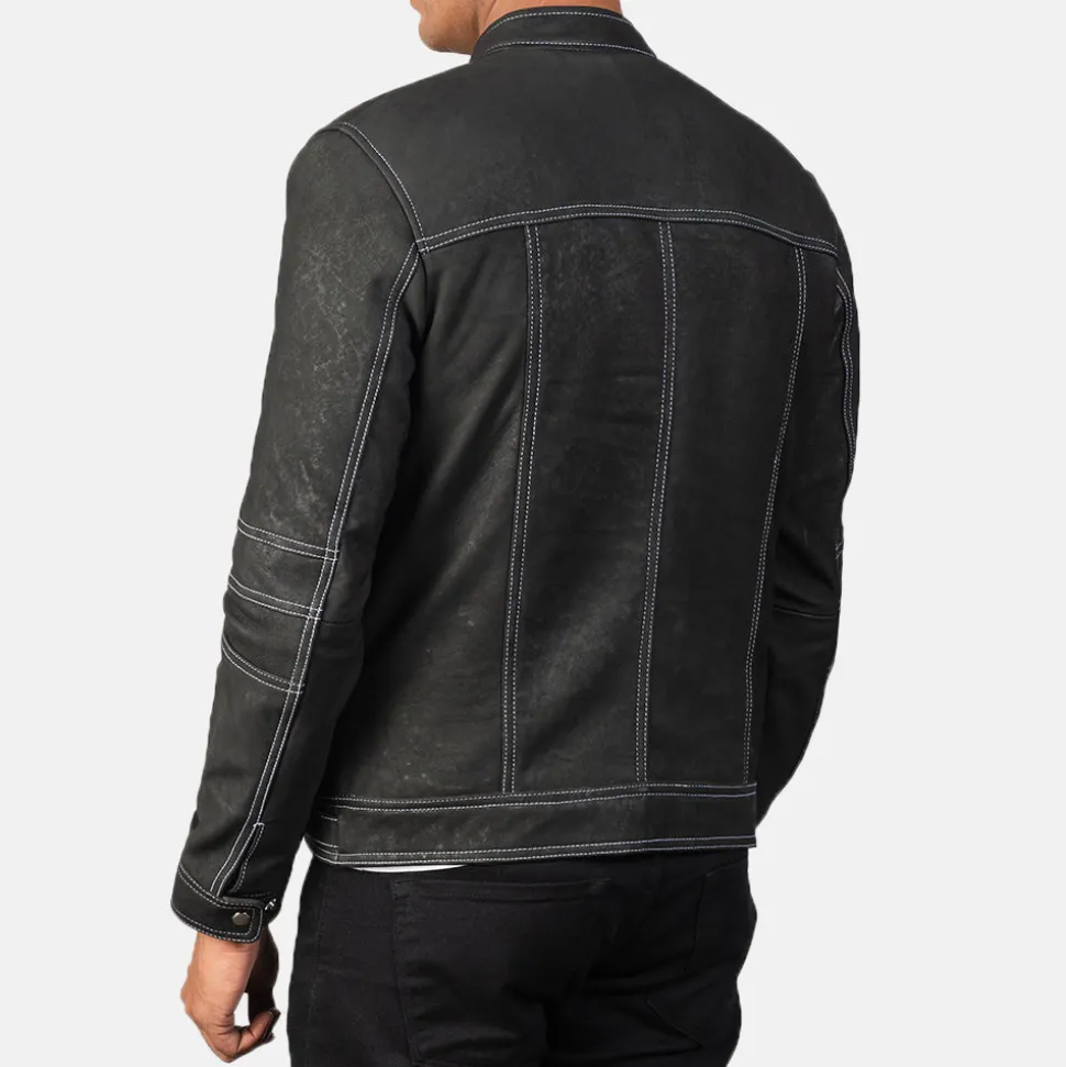 Youngster Distressed Black Leather Jacket