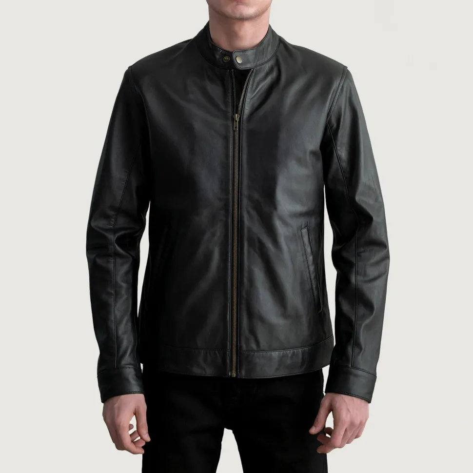 Zen Black Leather Biker Jacket