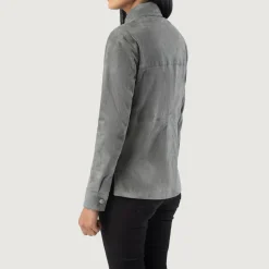 Zenith Grey Suede Leather Shirt Jacket