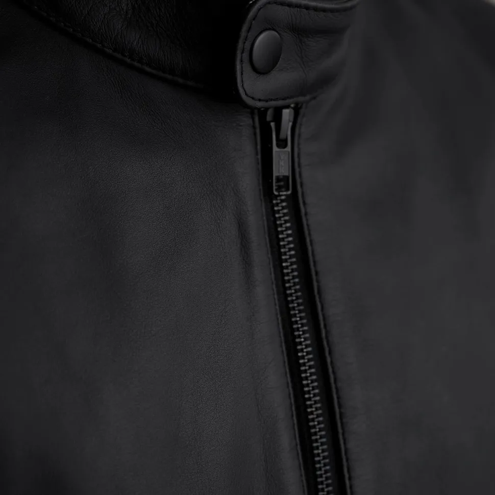 Zen Matte Black Leather Biker Jacket