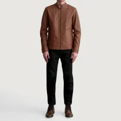 Zen Matte Brown Leather Biker Jacket