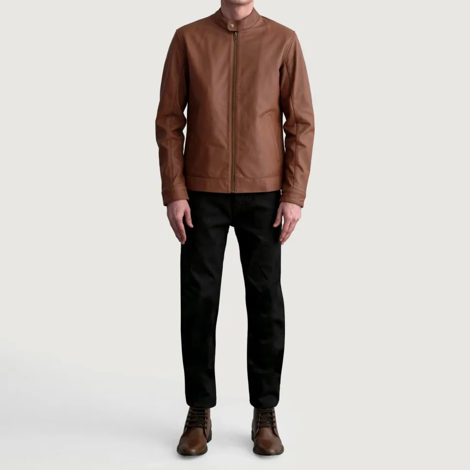 Zen Matte Brown Leather Biker Jacket