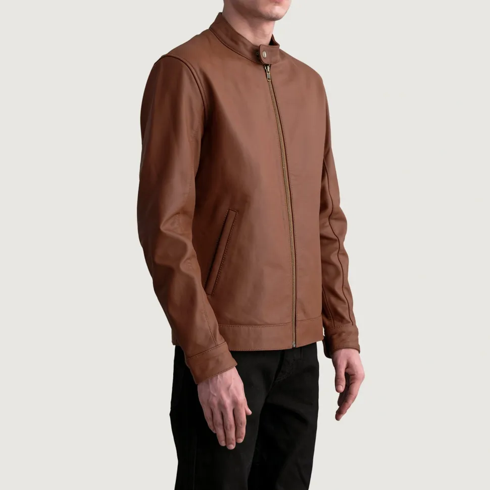 Zen Matte Brown Leather Biker Jacket