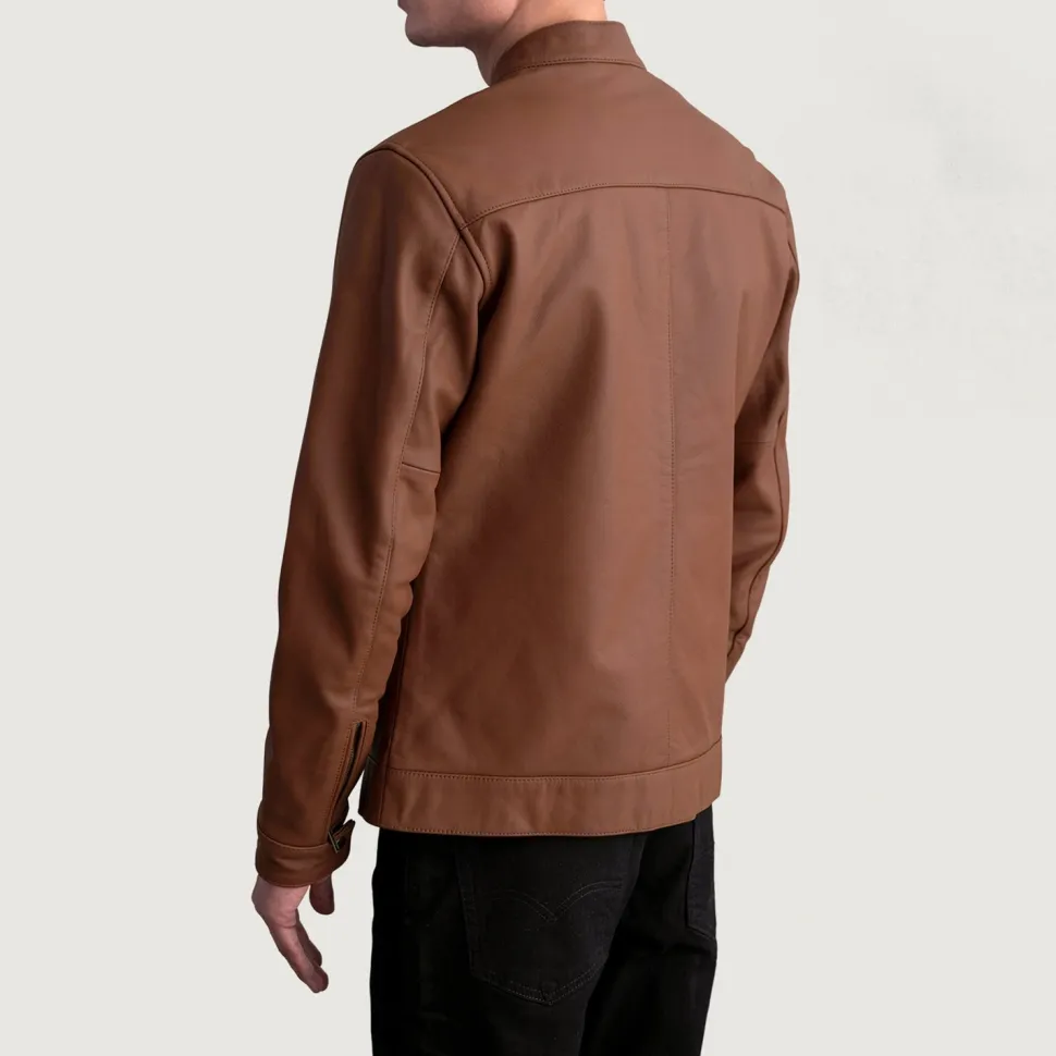 Zen Matte Brown Leather Biker Jacket
