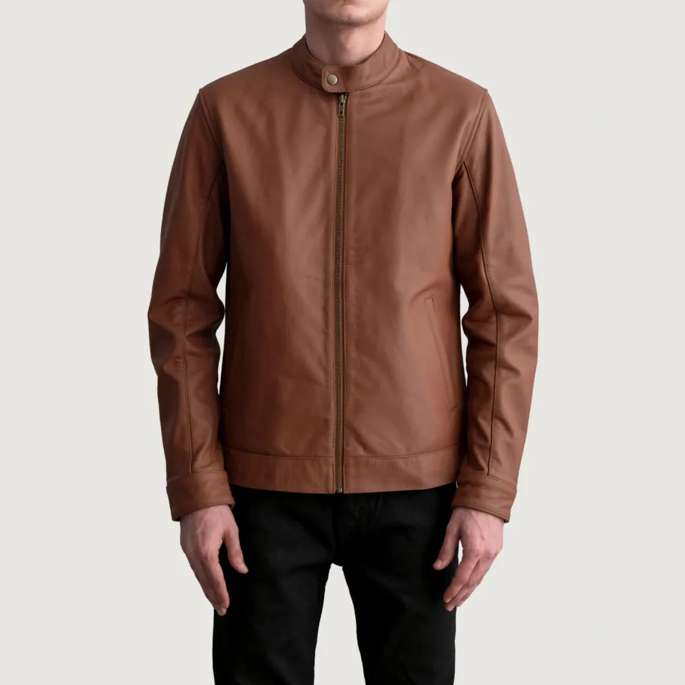 Zen Matte Brown Leather Biker Jacket