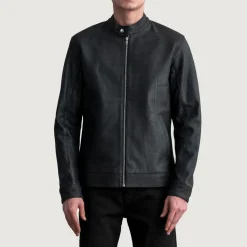 Zen Tumbled Black Leather Biker Jacket